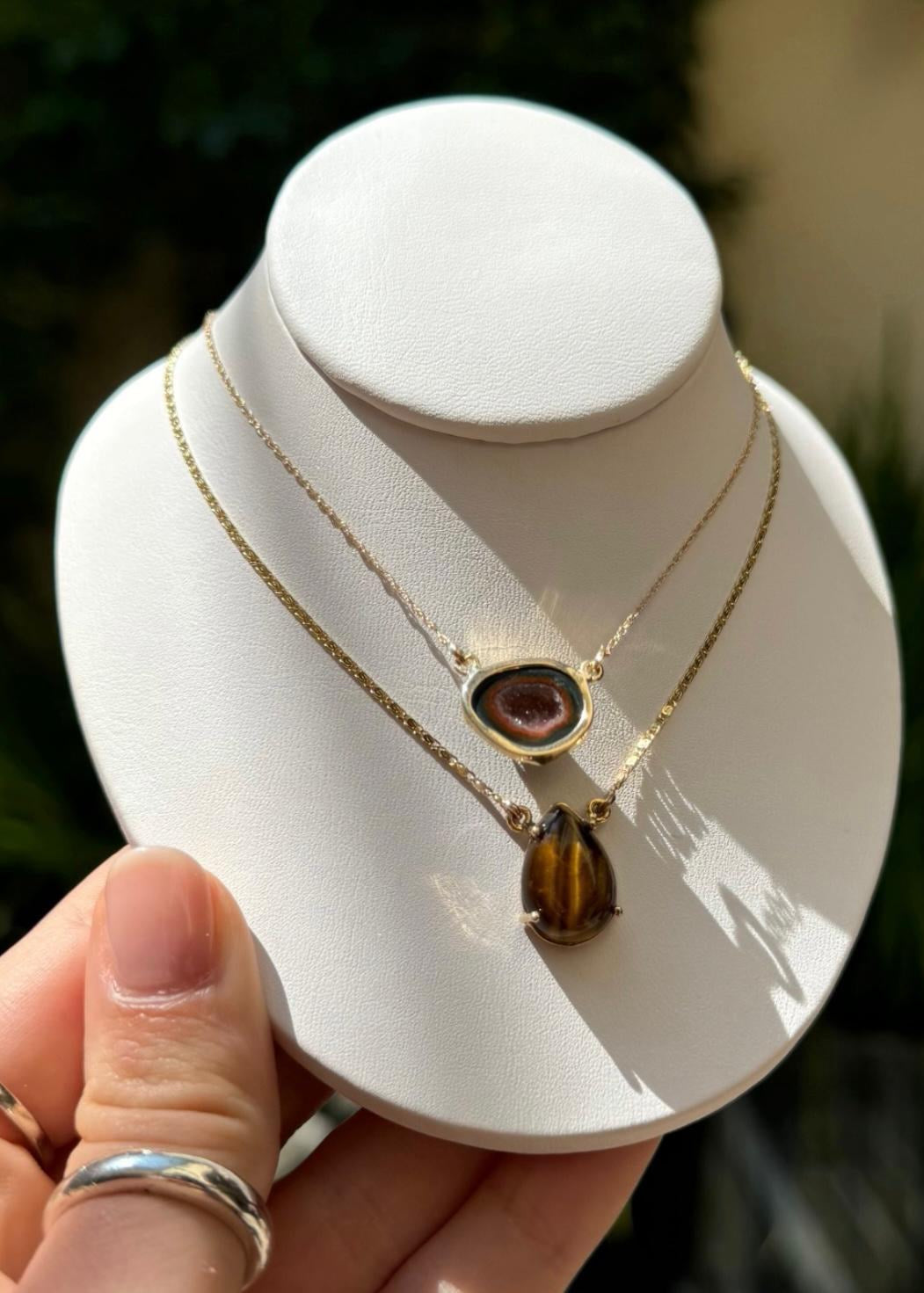 Collar Geoda Oro