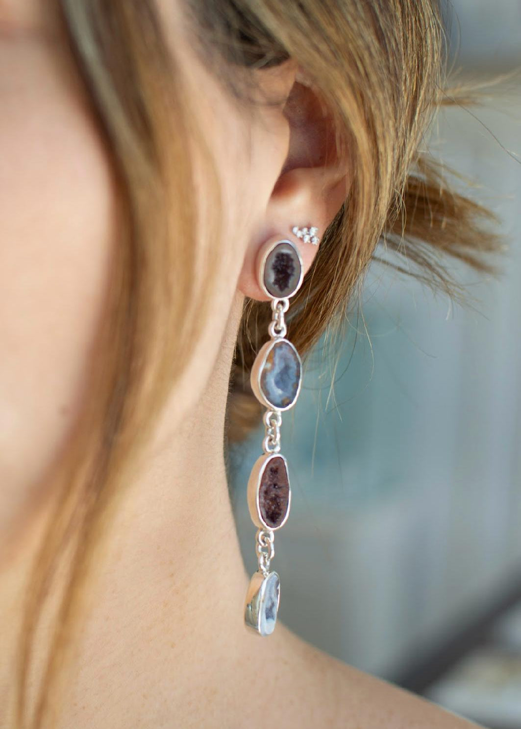 Aretes Broquel Geodas