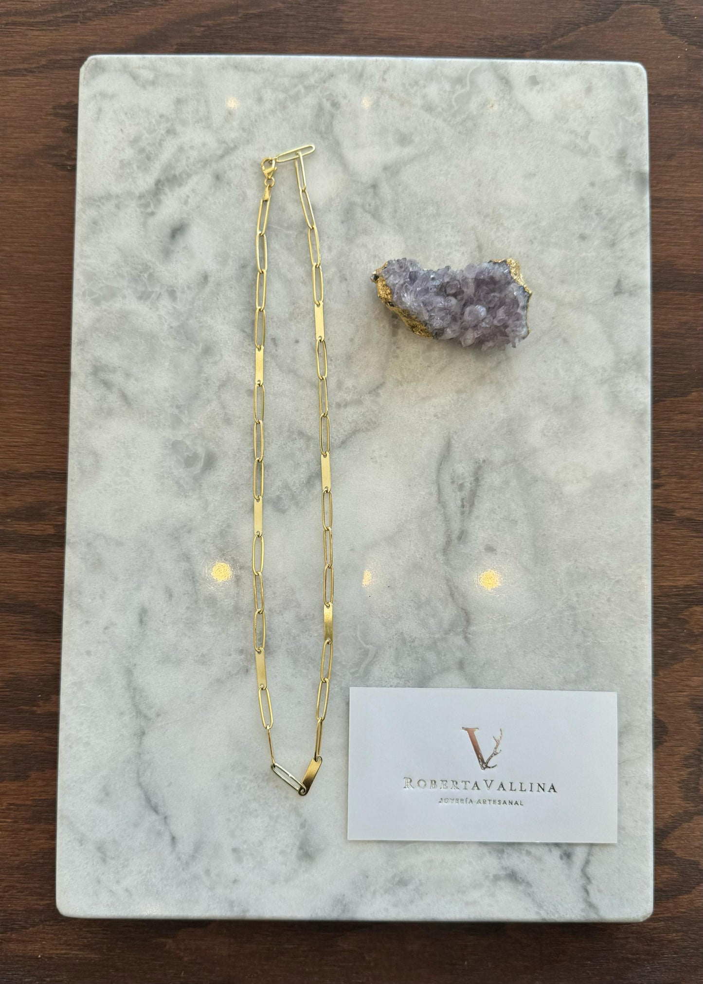 Cadena eslabones c/sólidos Oro