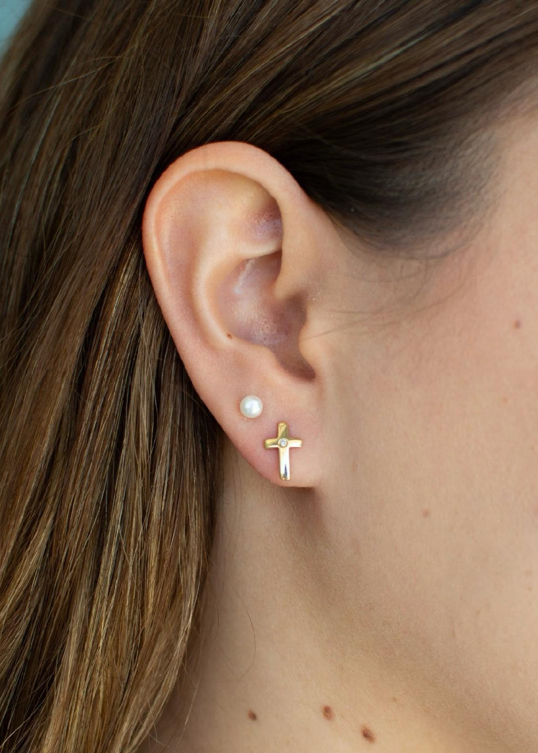 Aretes Cruz Oro