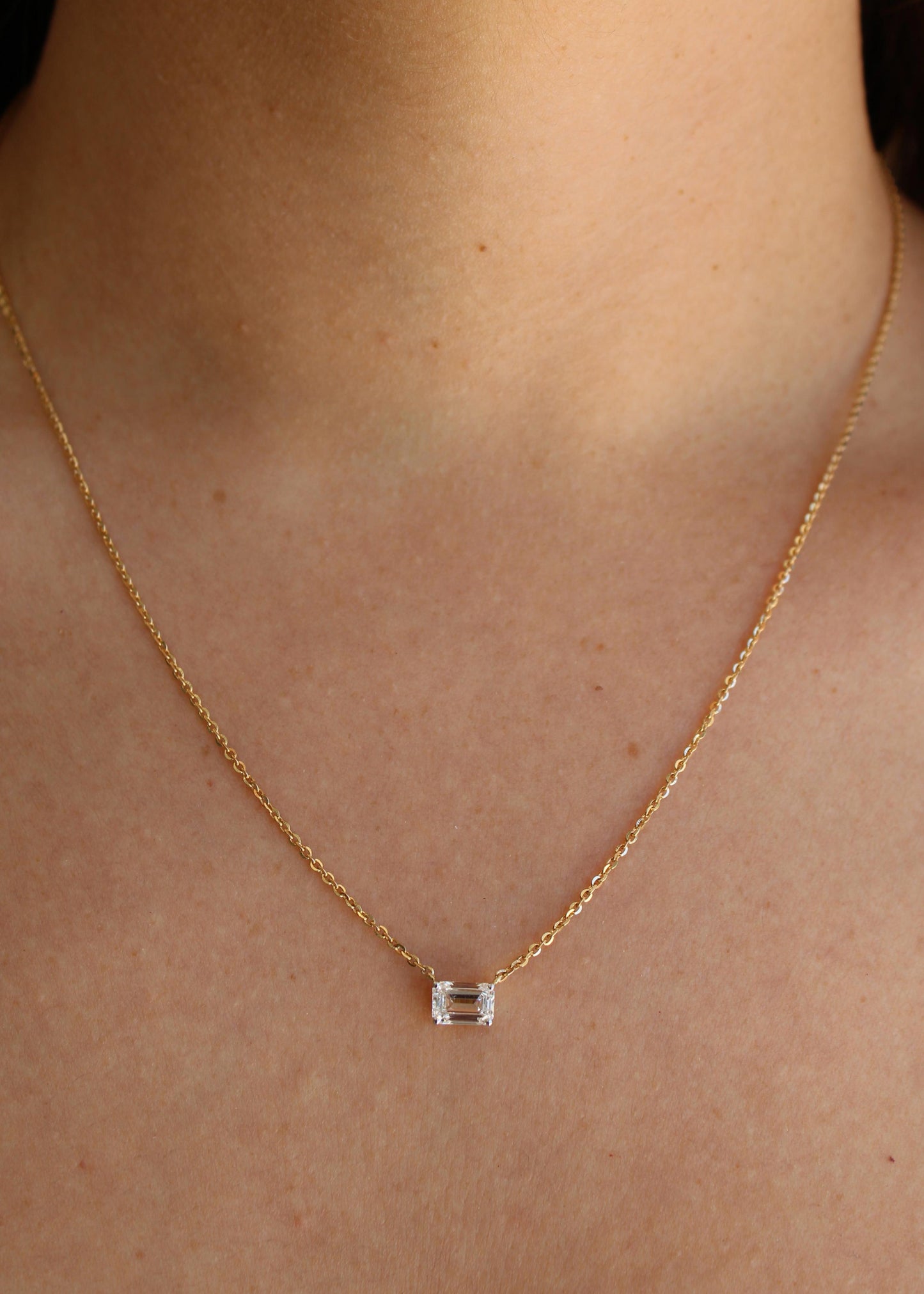 Collar Diamante Solitario Oro