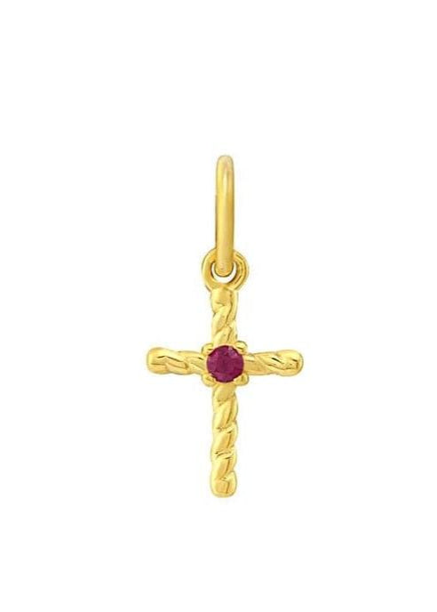 Cruz Mini Oro c/Rubí