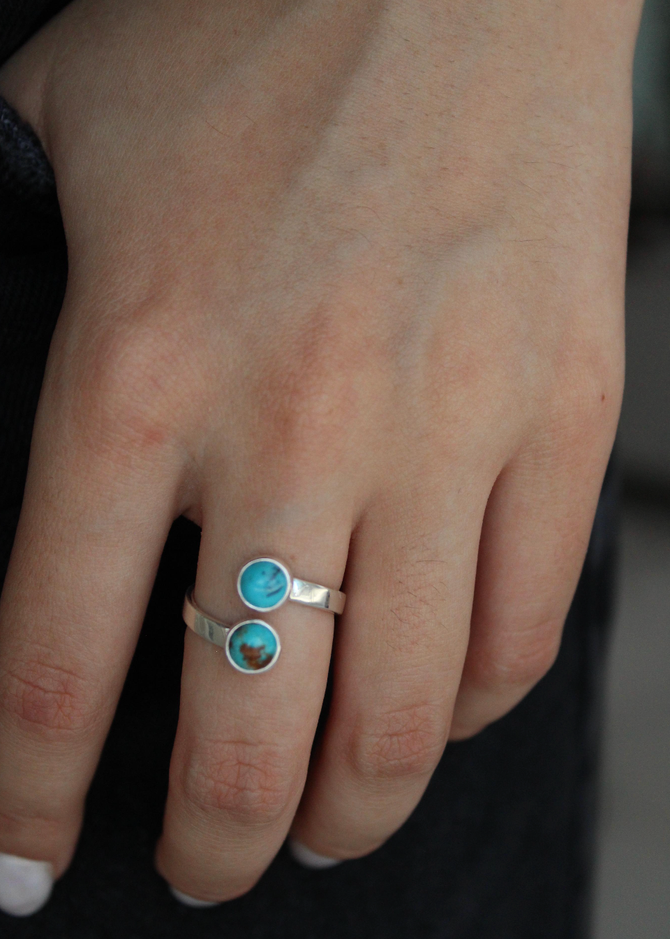 Anillo Doble Turquesa