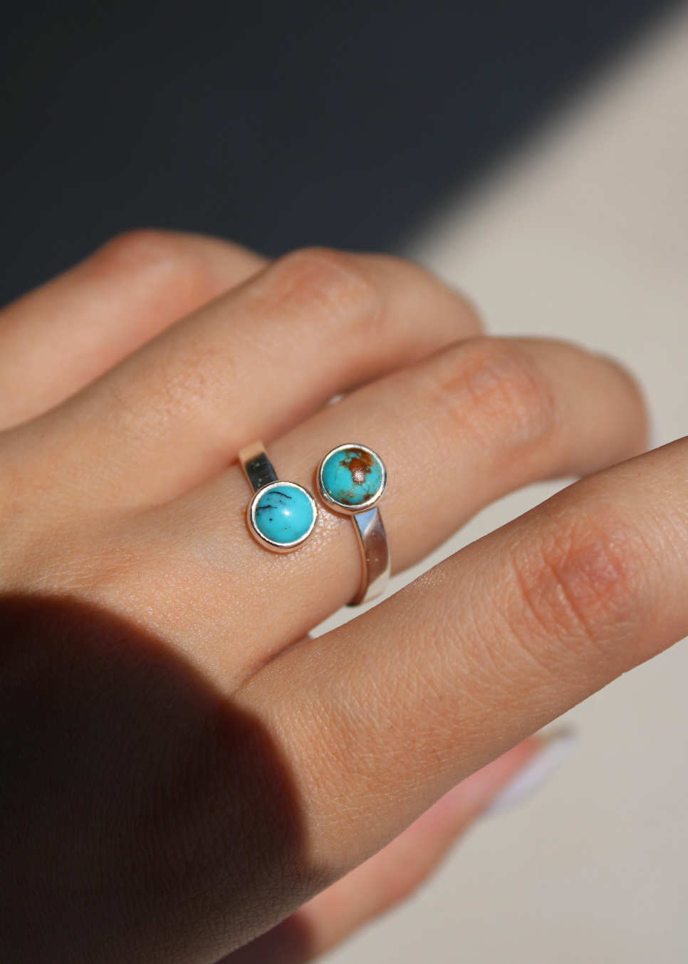 Anillo Doble Turquesa