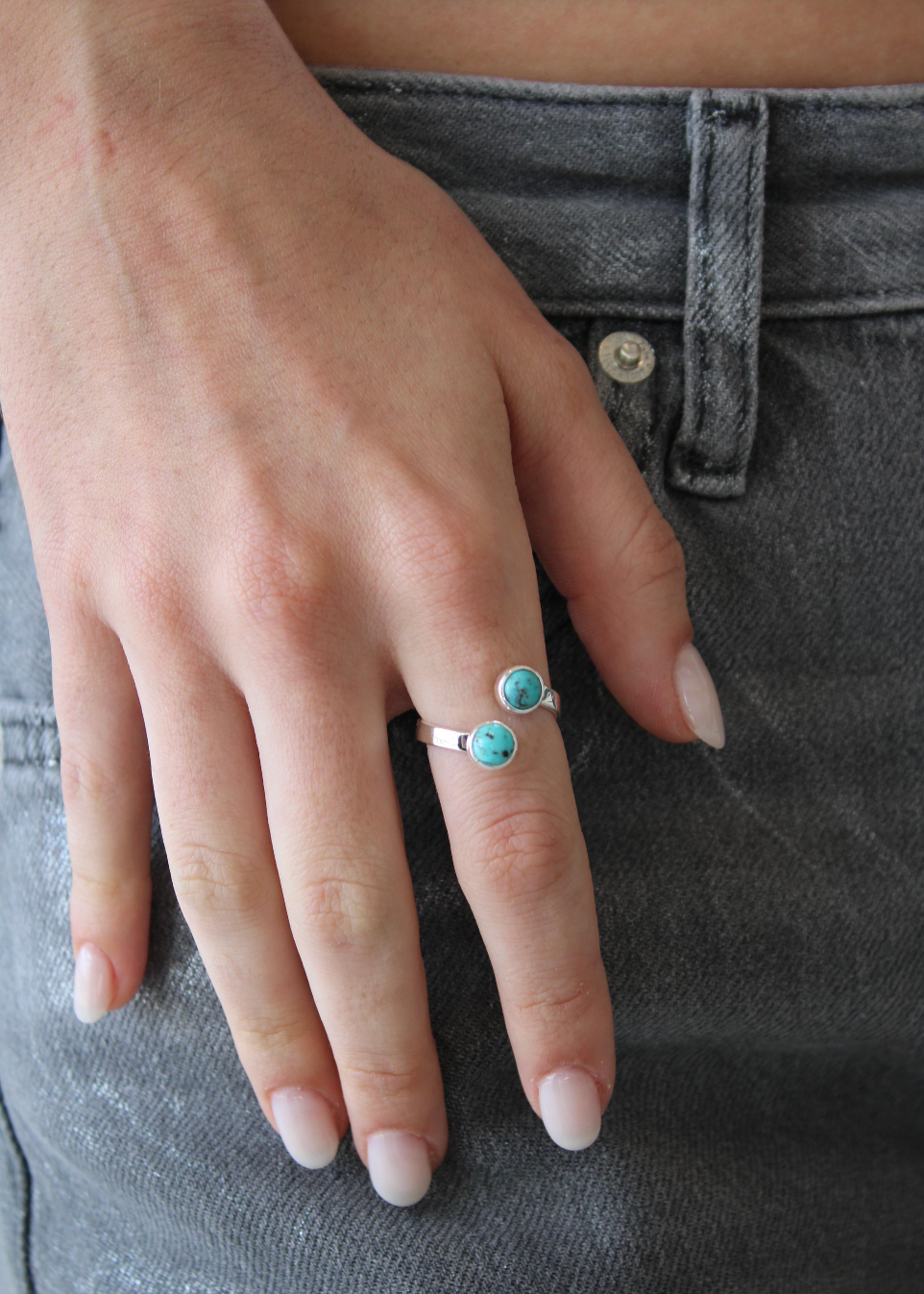 Anillo Doble Turquesa