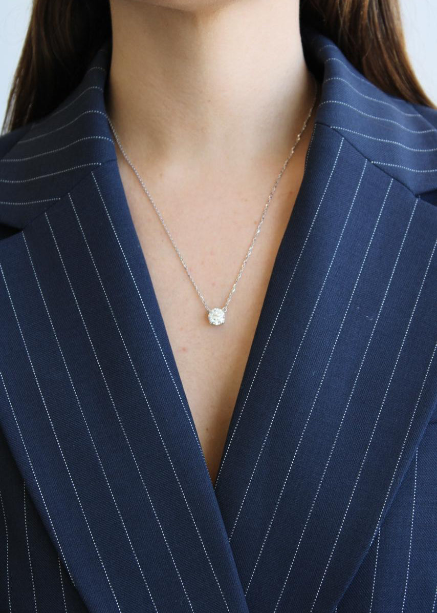 Collar Diamante Solitario Oro