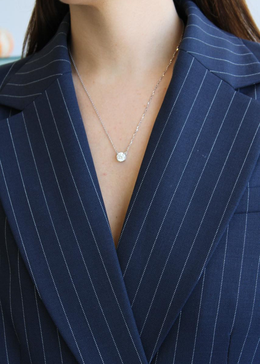 Collar Diamante Solitario Oro