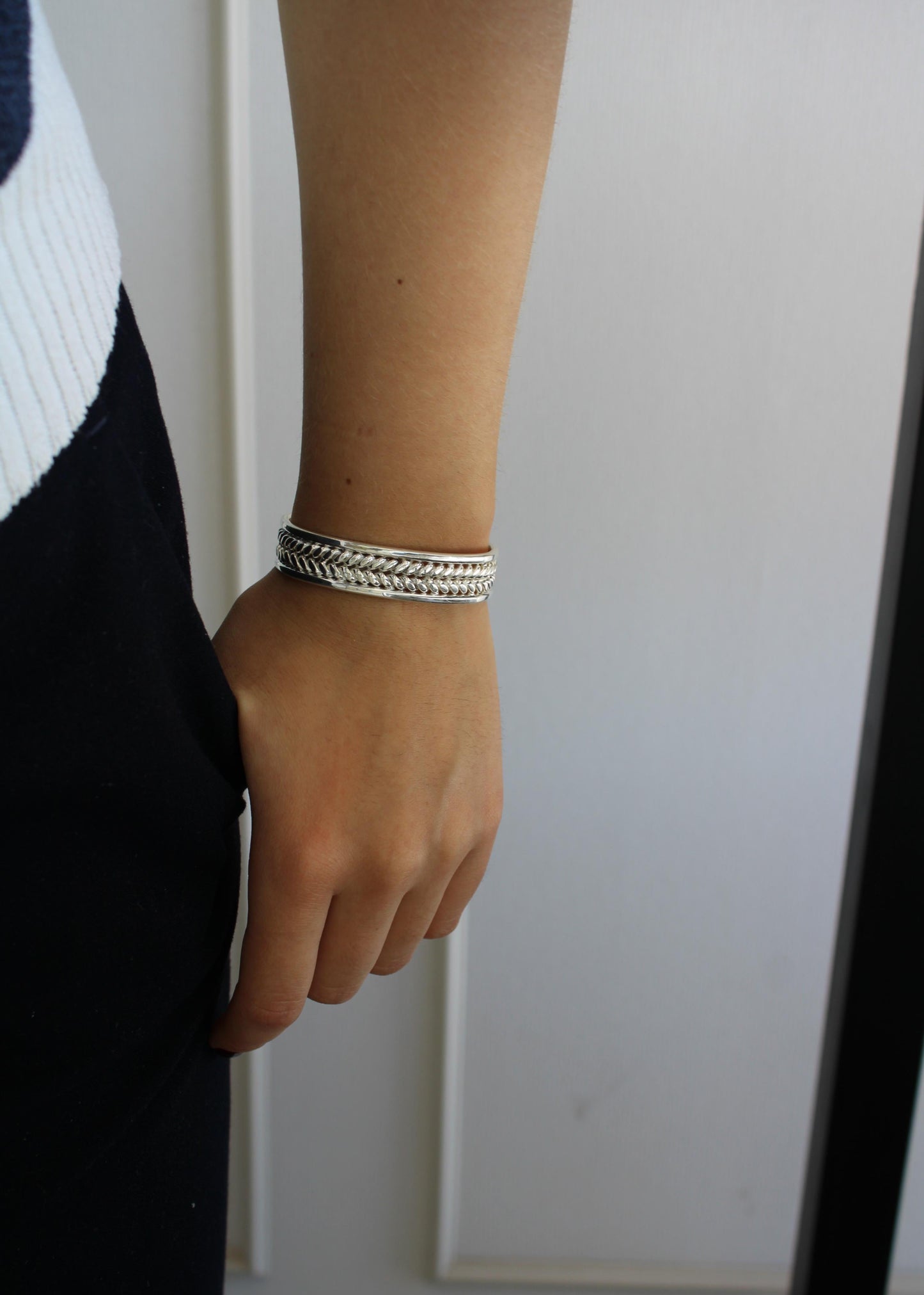 Brazalete Trenzado Plata