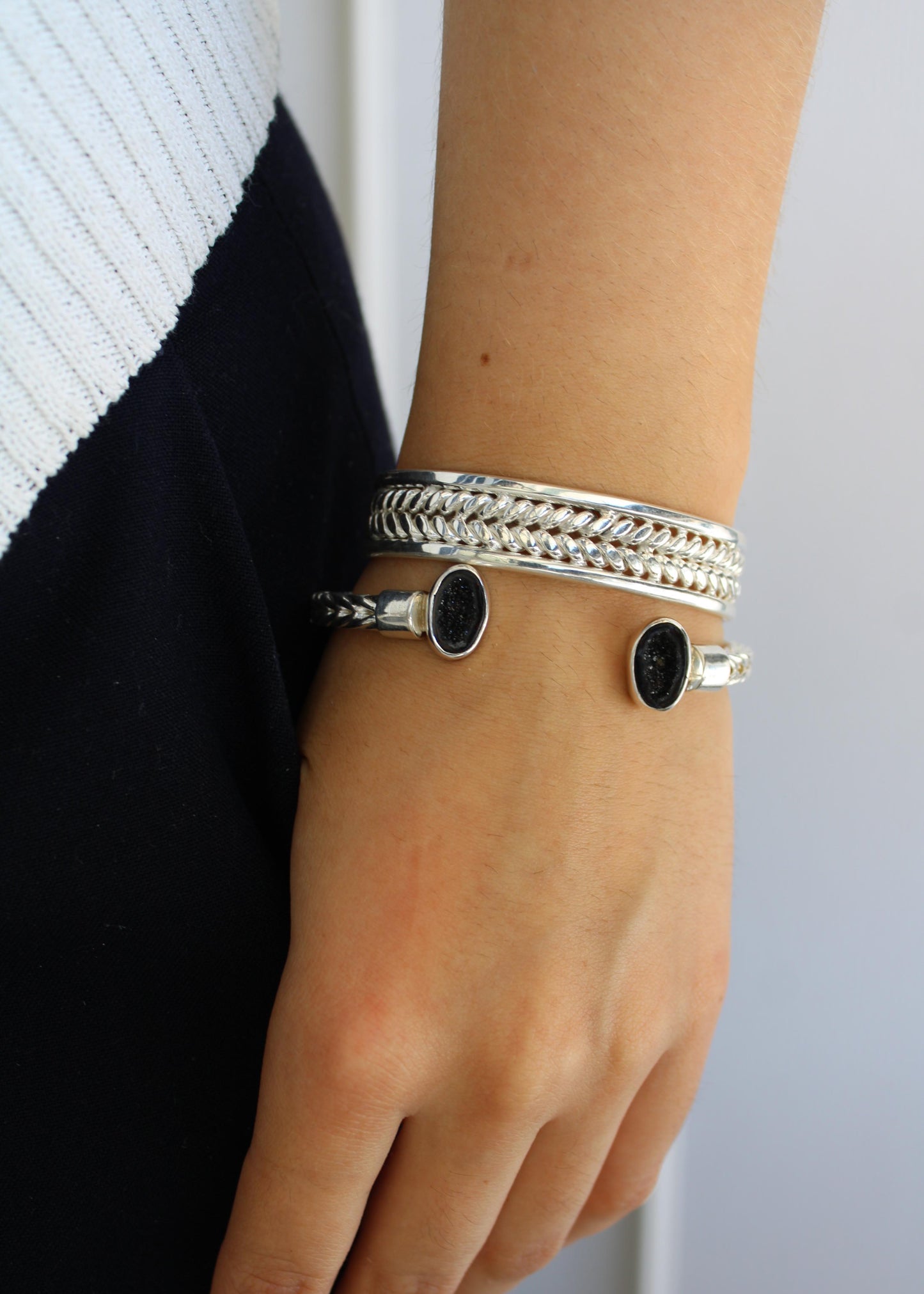 Brazalete Trenzado Plata