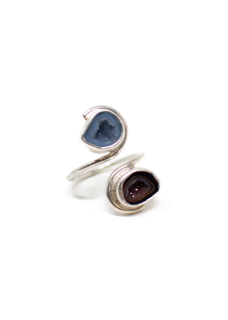 Anillo Doble Geoda Luna
