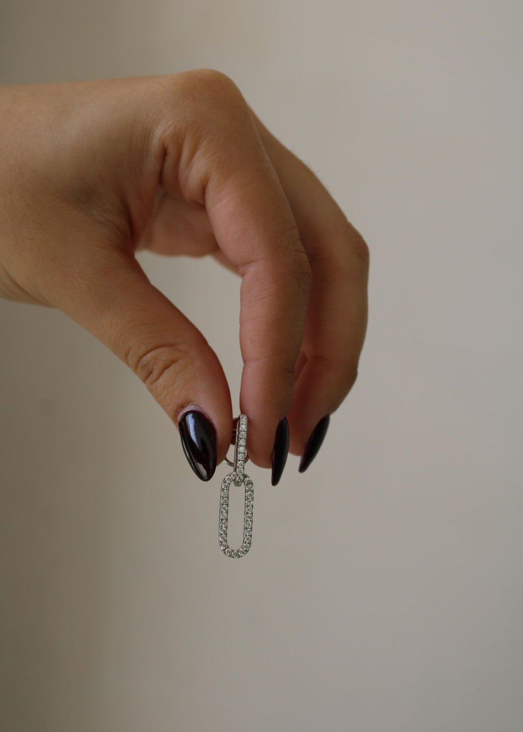 Aretes Doble Eslabón c/diamantes Oro