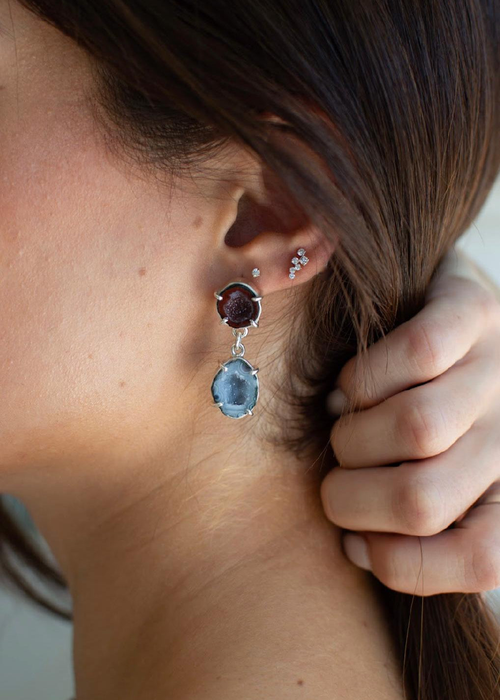 Aretes Broquel Geodas