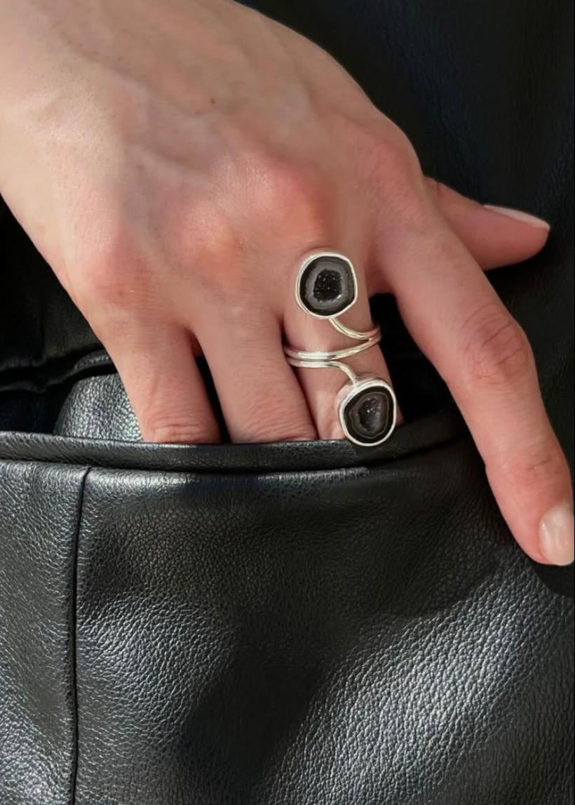 Anillo Doble Geoda Rama