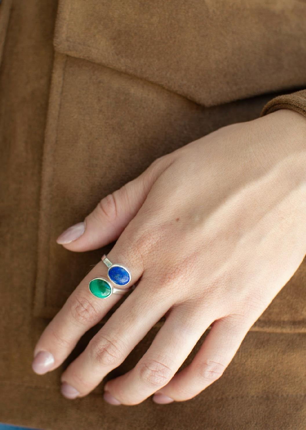 Anillo Doble Lapislázuli