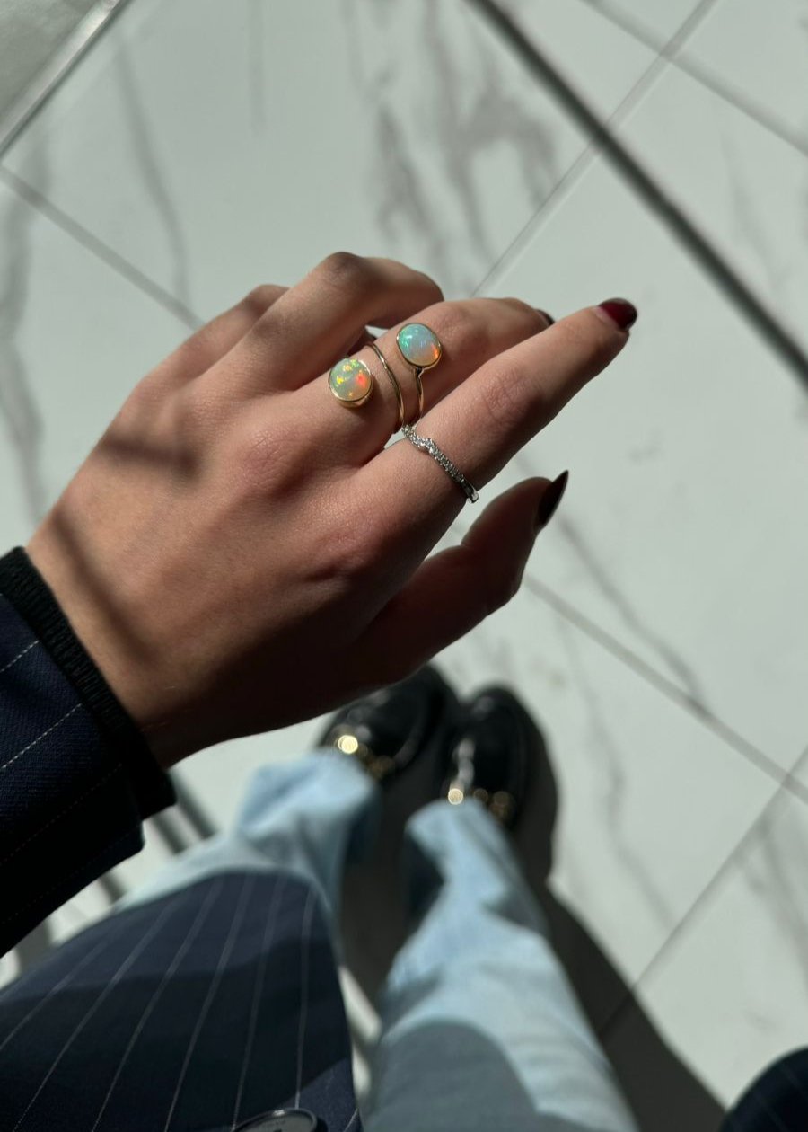 Anillo Espiral Ópalo Oro