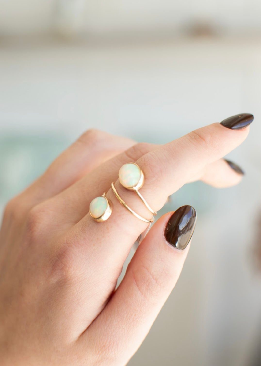 Anillo Espiral Ópalo Oro