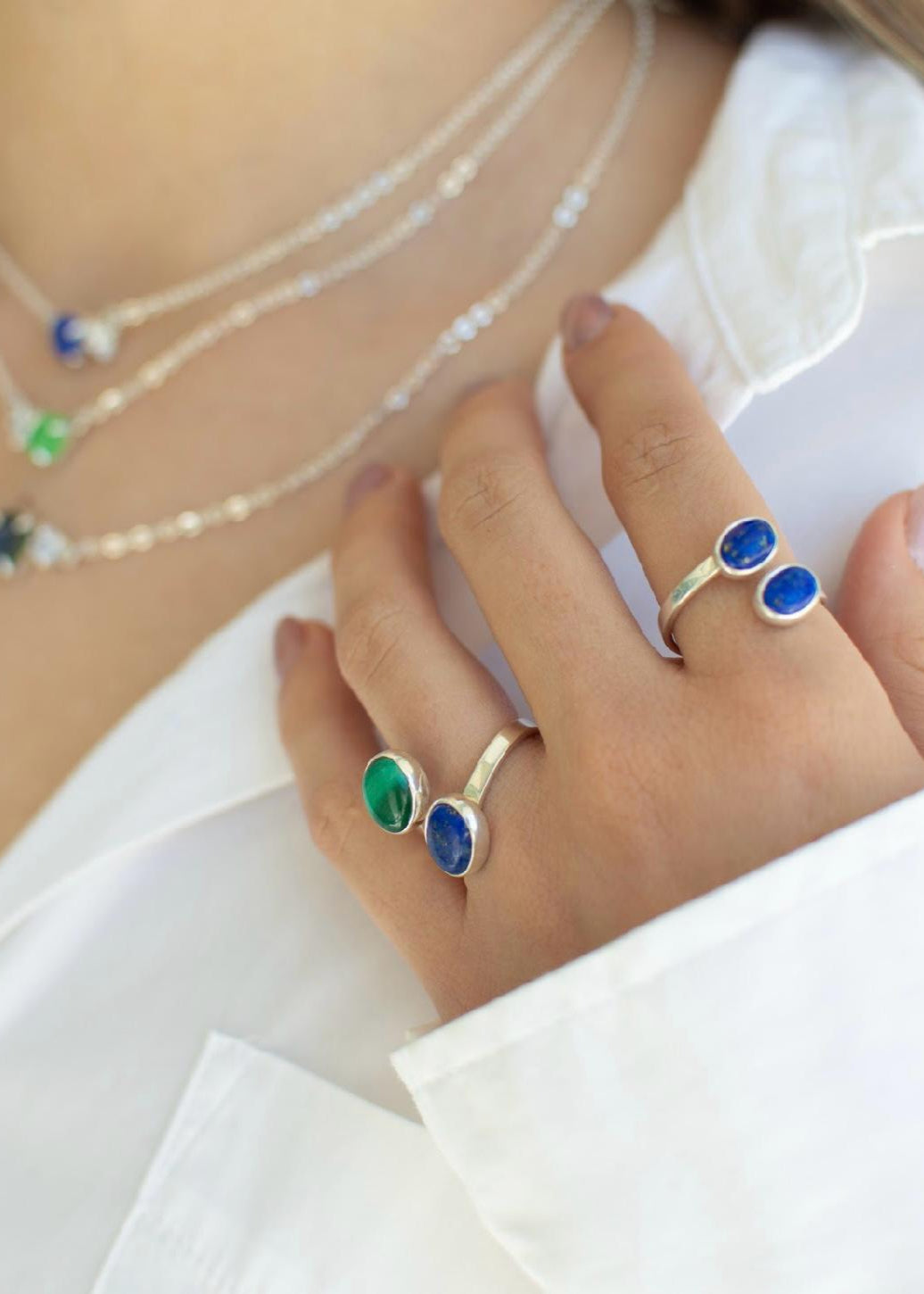 Anillo Doble Lapislázuli