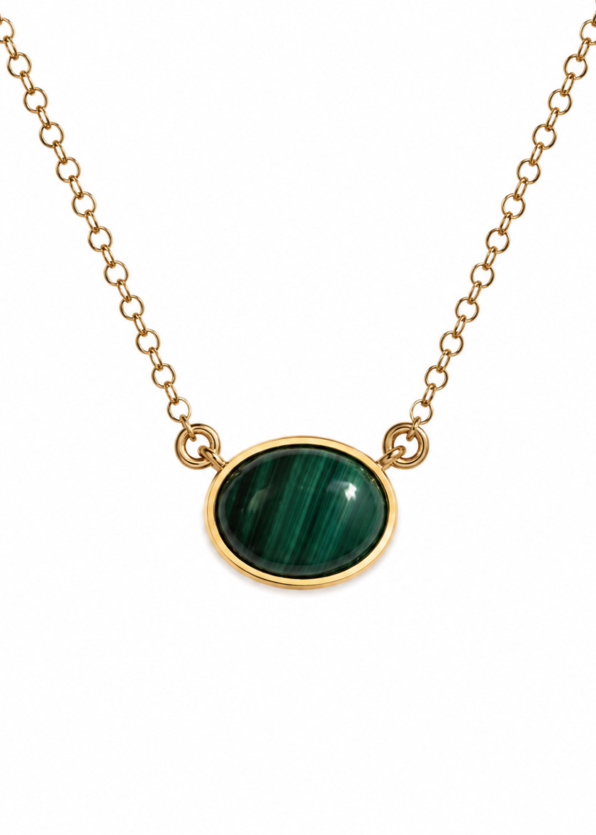 Collar Malaquita Oro