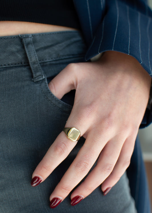 Anillo Rectángulo Oro