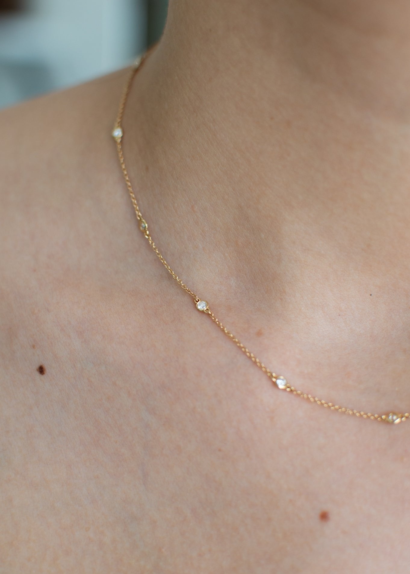 Collar Yarda Diamantes Oro