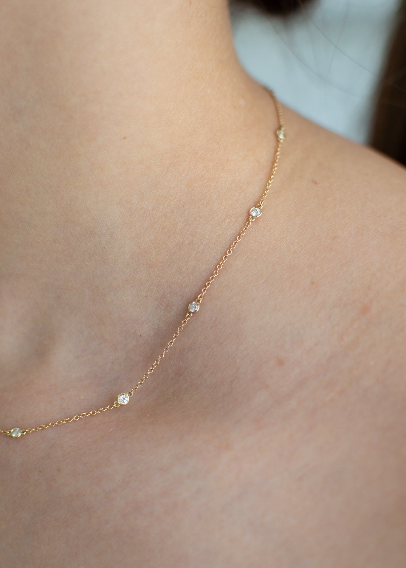 Collar Yarda Diamantes Oro