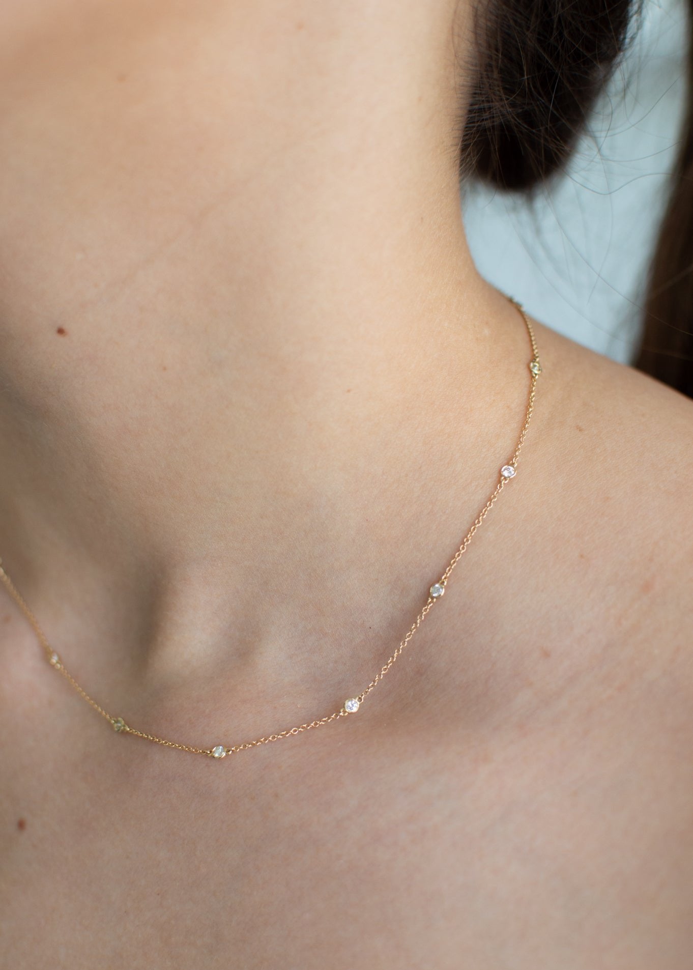 Collar Yarda Diamantes Oro