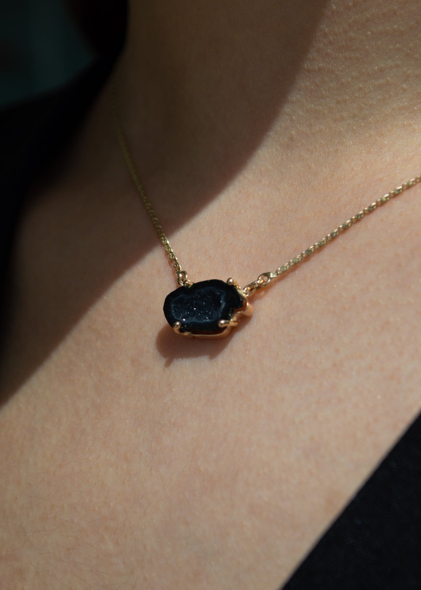 Collar Geoda Oro