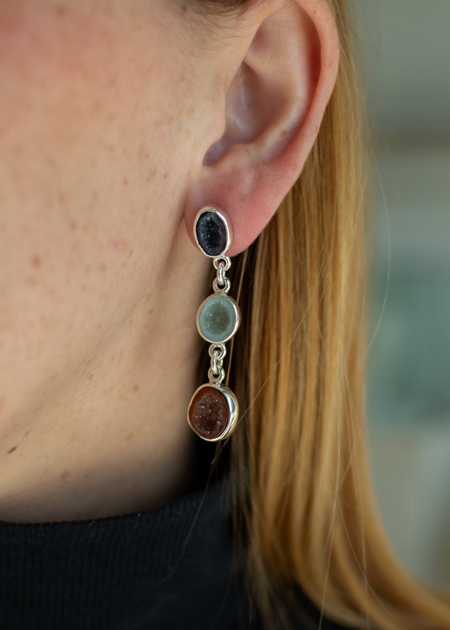 Aretes Broquel Geodas