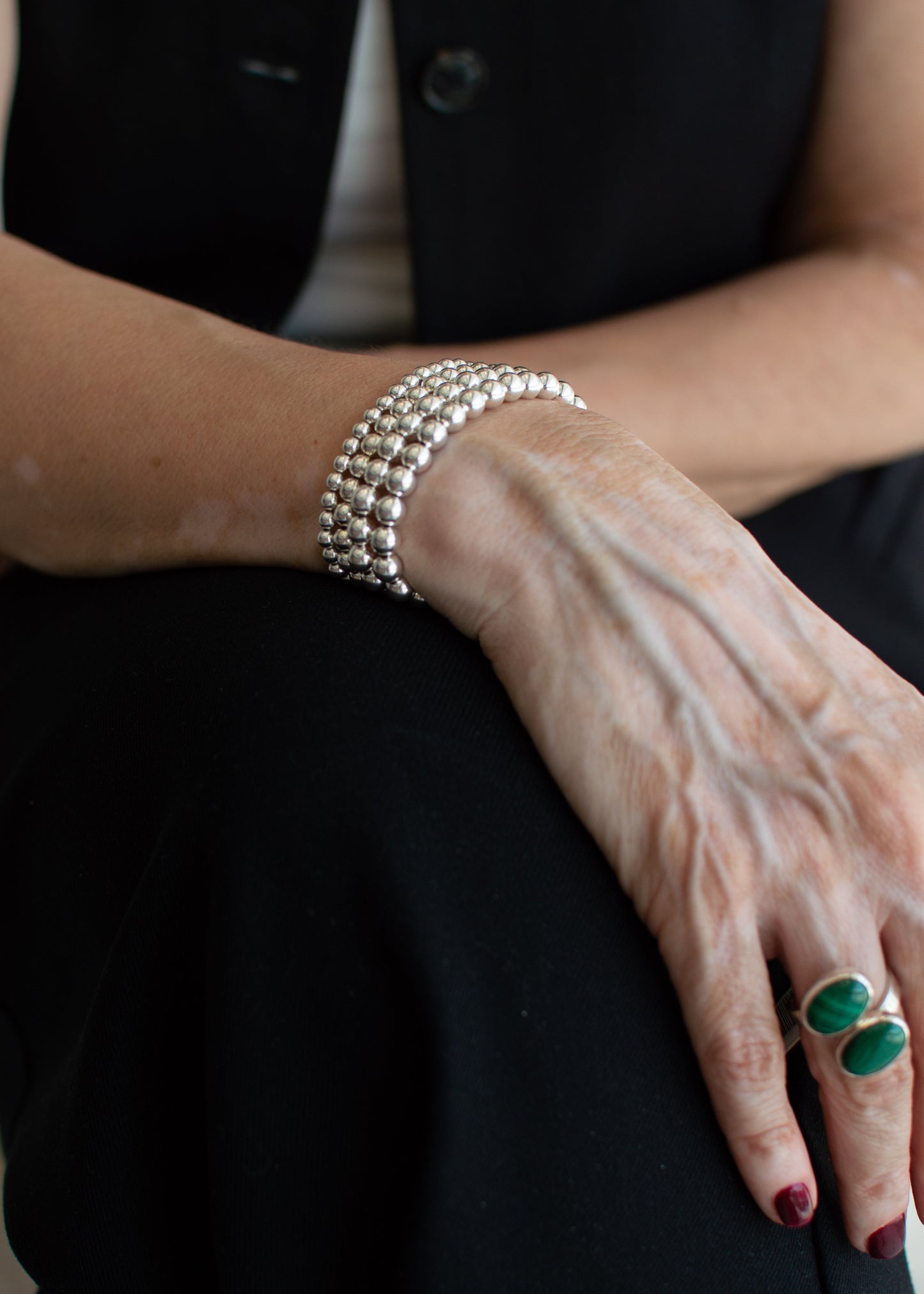 Anillo Doble Malaquita