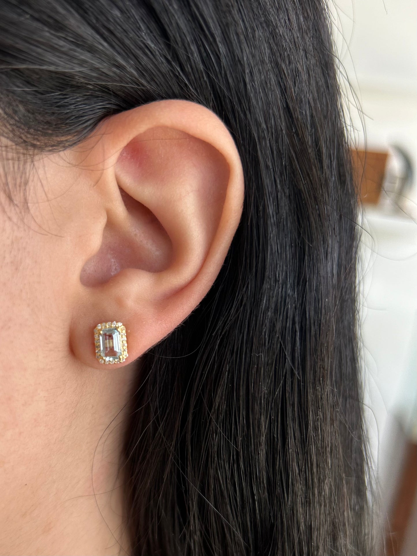 Aretes Aguamarinas Halo