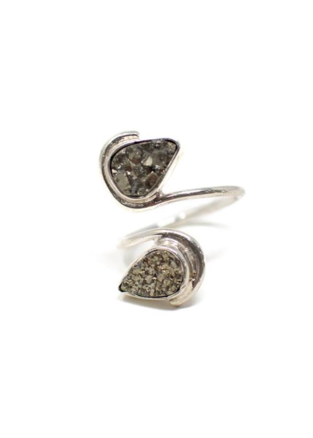 Anillo Doble Pirita Luna