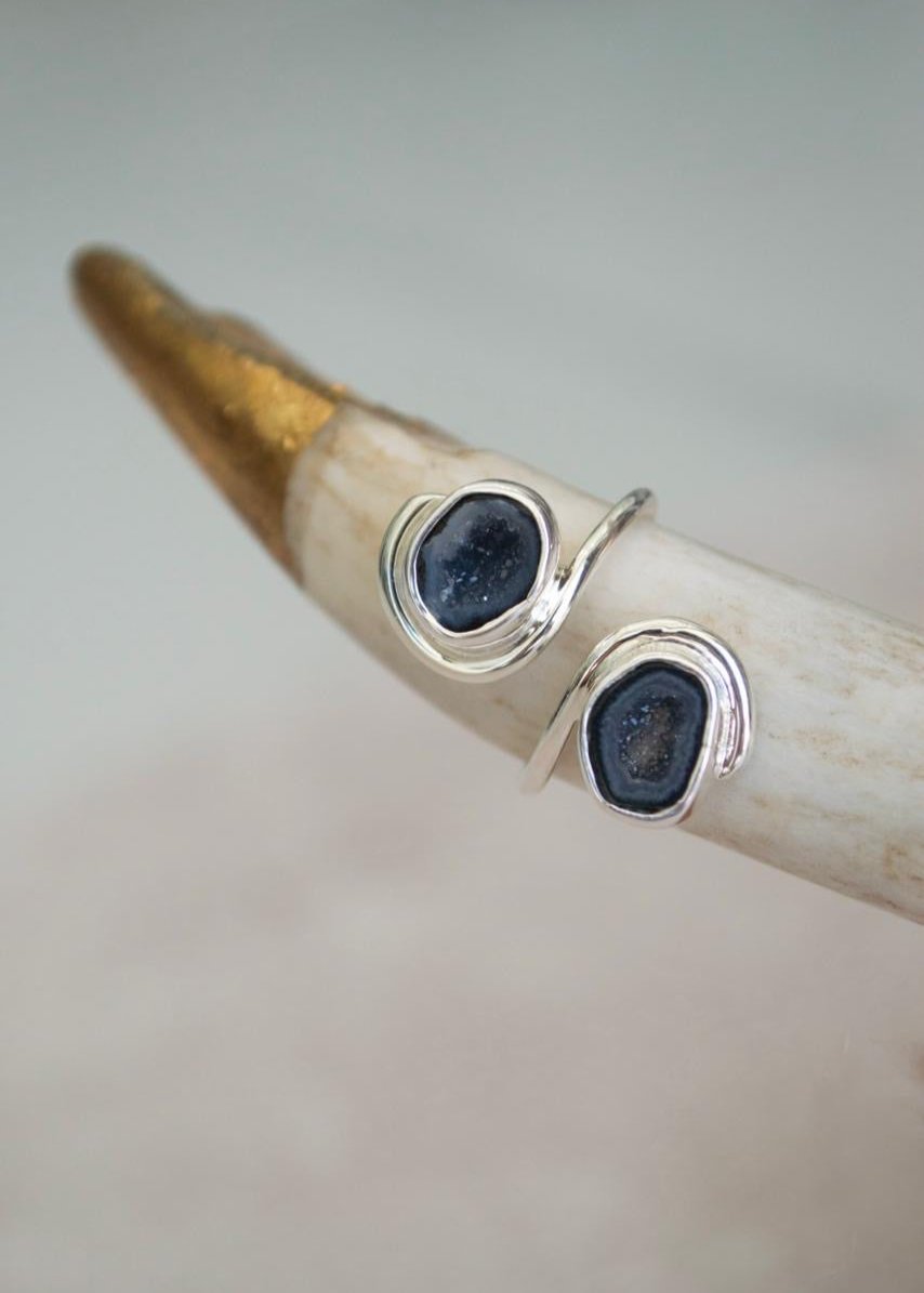 Anillo Doble Geoda Luna