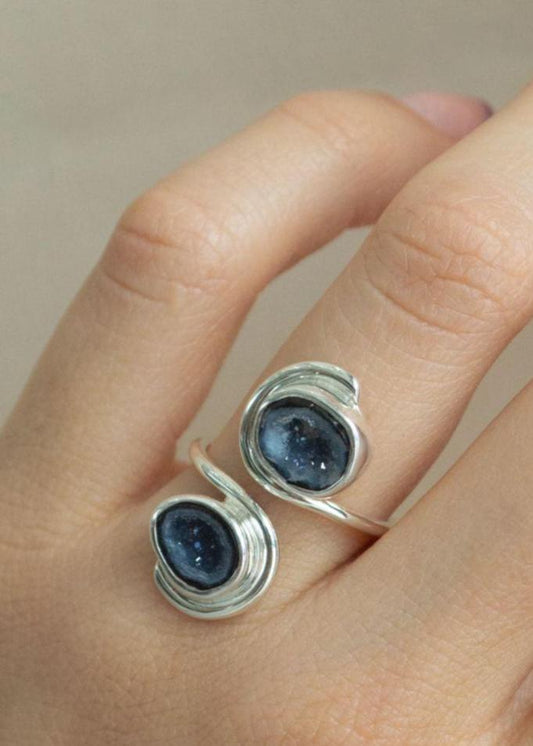 Anillo Doble Geoda Luna