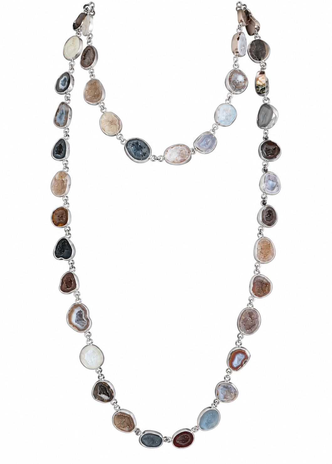 Beaded Geodas Plata