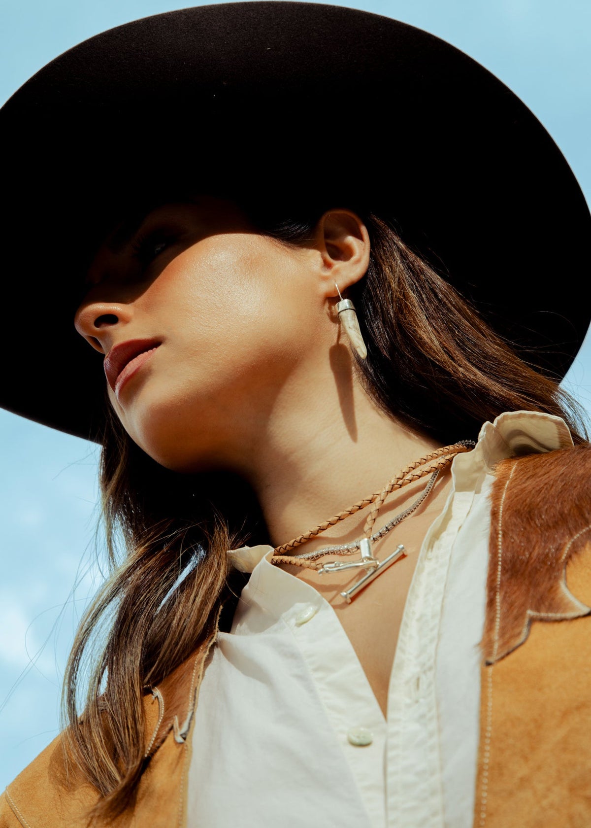 Aretes Colgantes Cuerno
