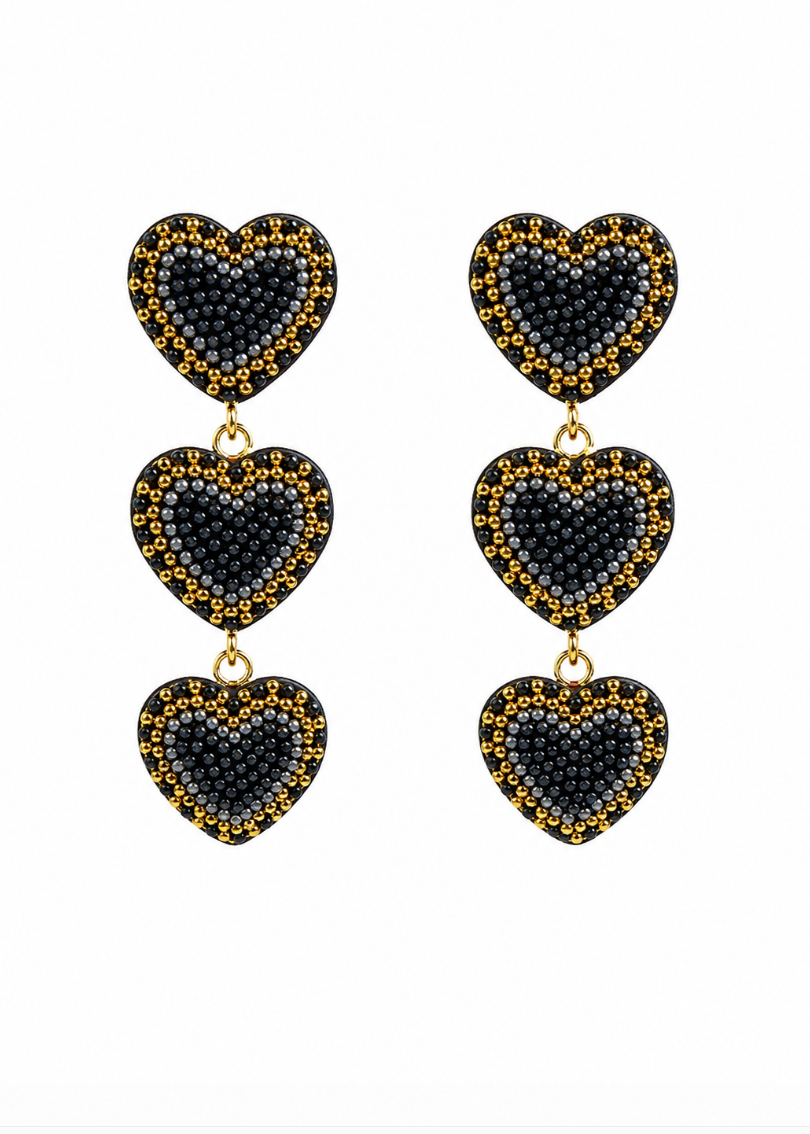 Aretes Triple Corazón