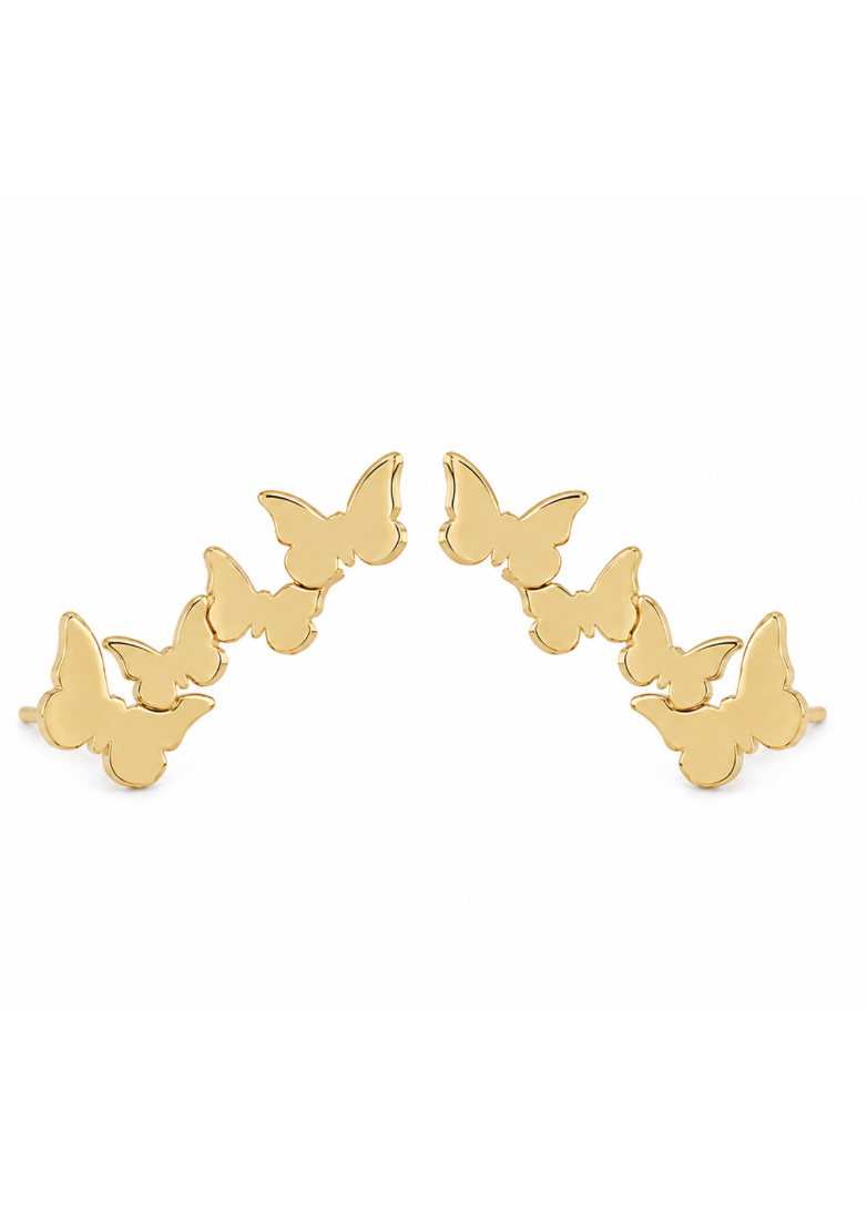 Broqueles Mariposas Oro