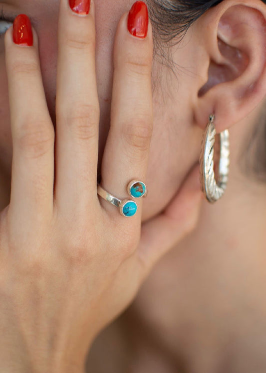 Anillo Doble Turquesa