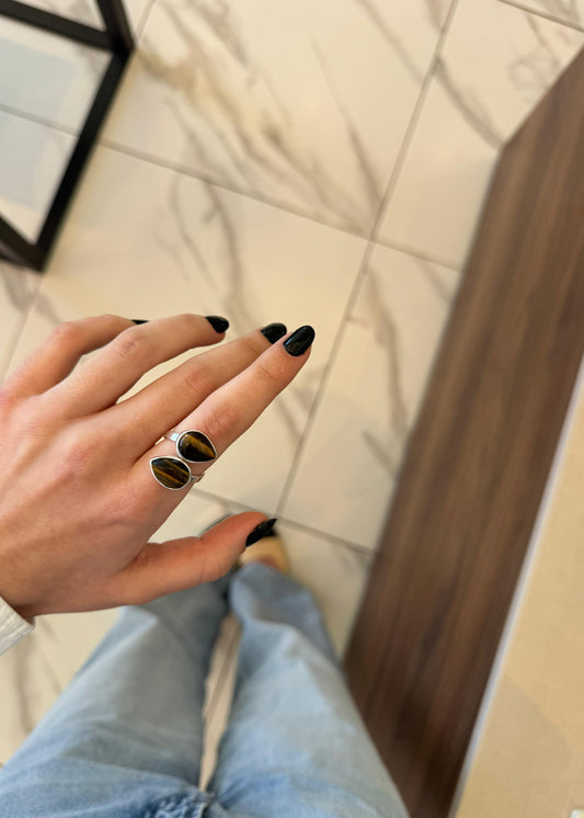 Anillo Doble Ojo de Tigre