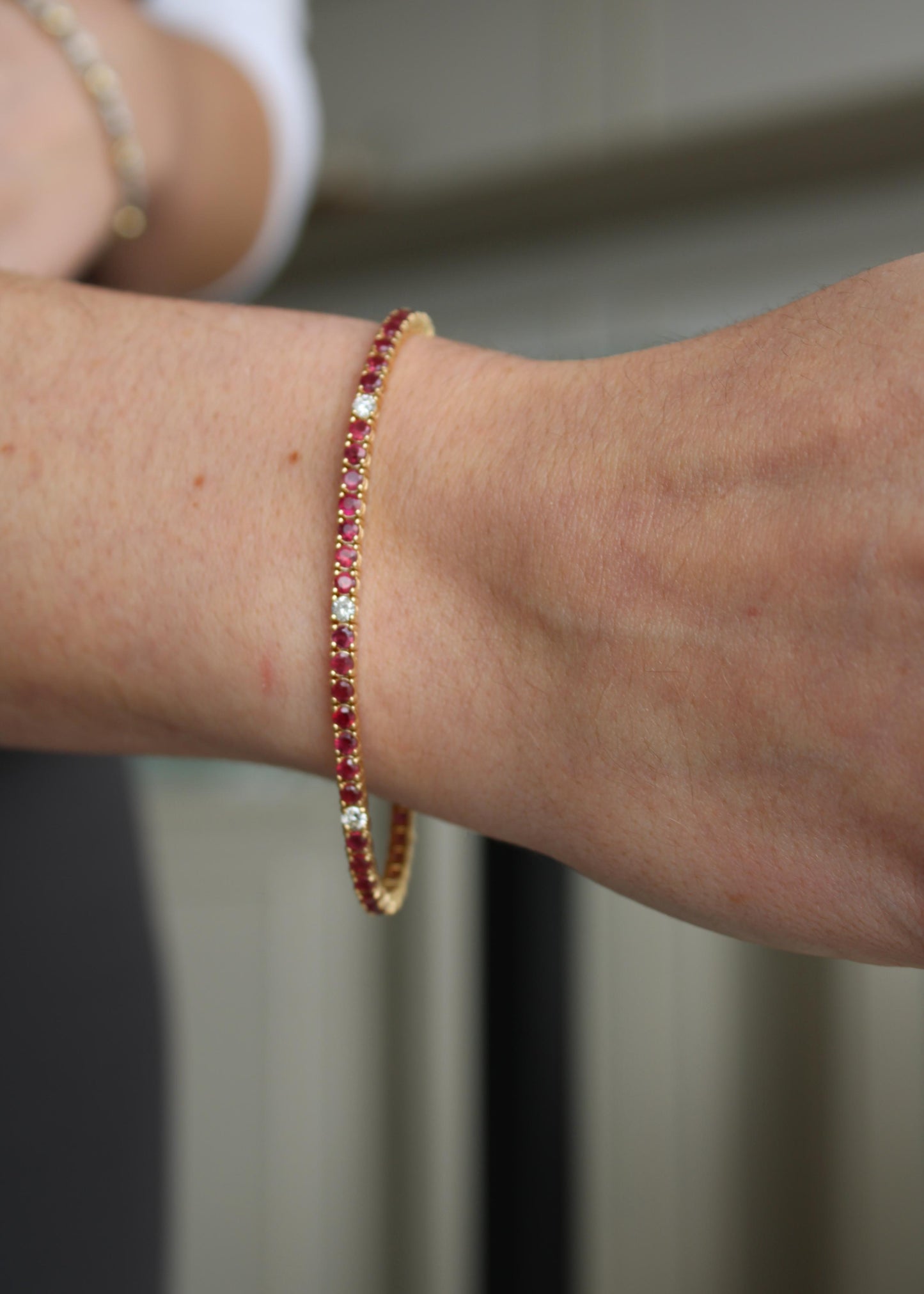 Tennis bracelet Rubíes c/diamantes