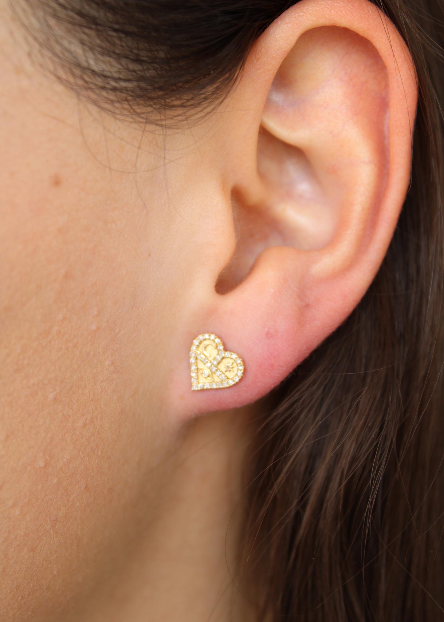 Aretes Corazón Oro