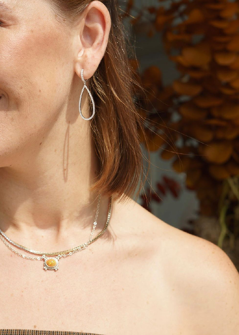 Aretes Colgante Lágrima Oro