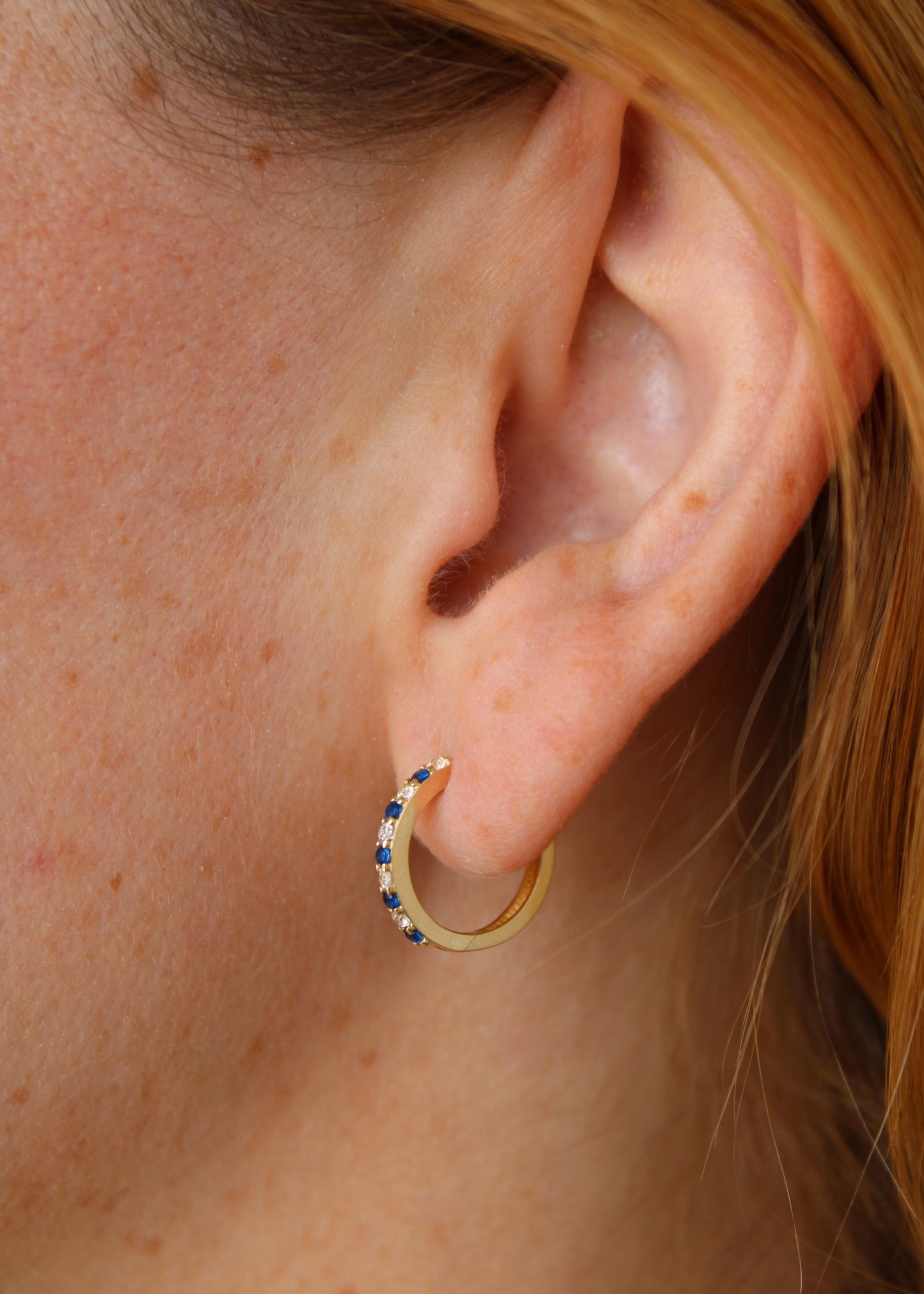 Hoops Piedra Natural Oro