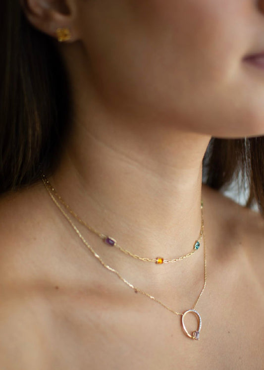 Collar Baguette Rainbow