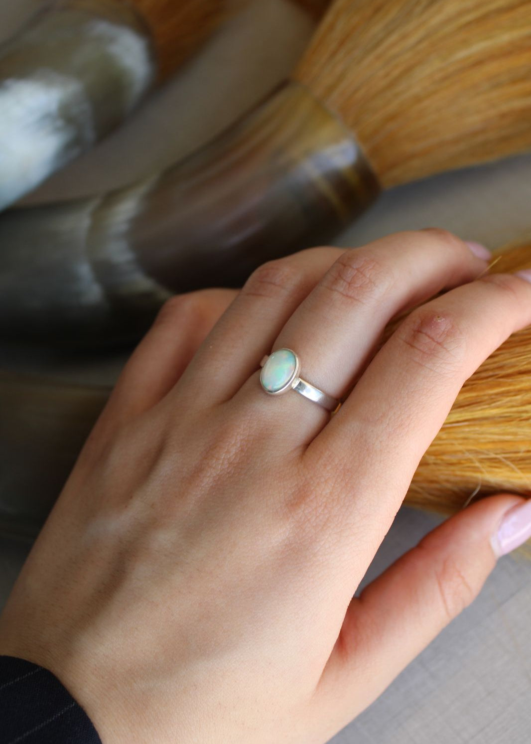 Anillo Ópalo Plata
