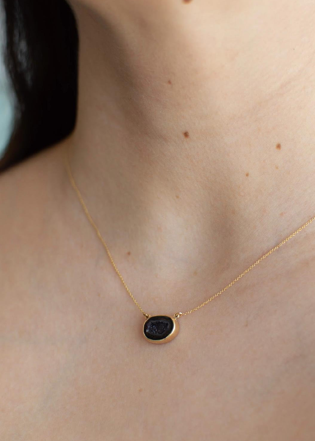 Collar Geoda Oro