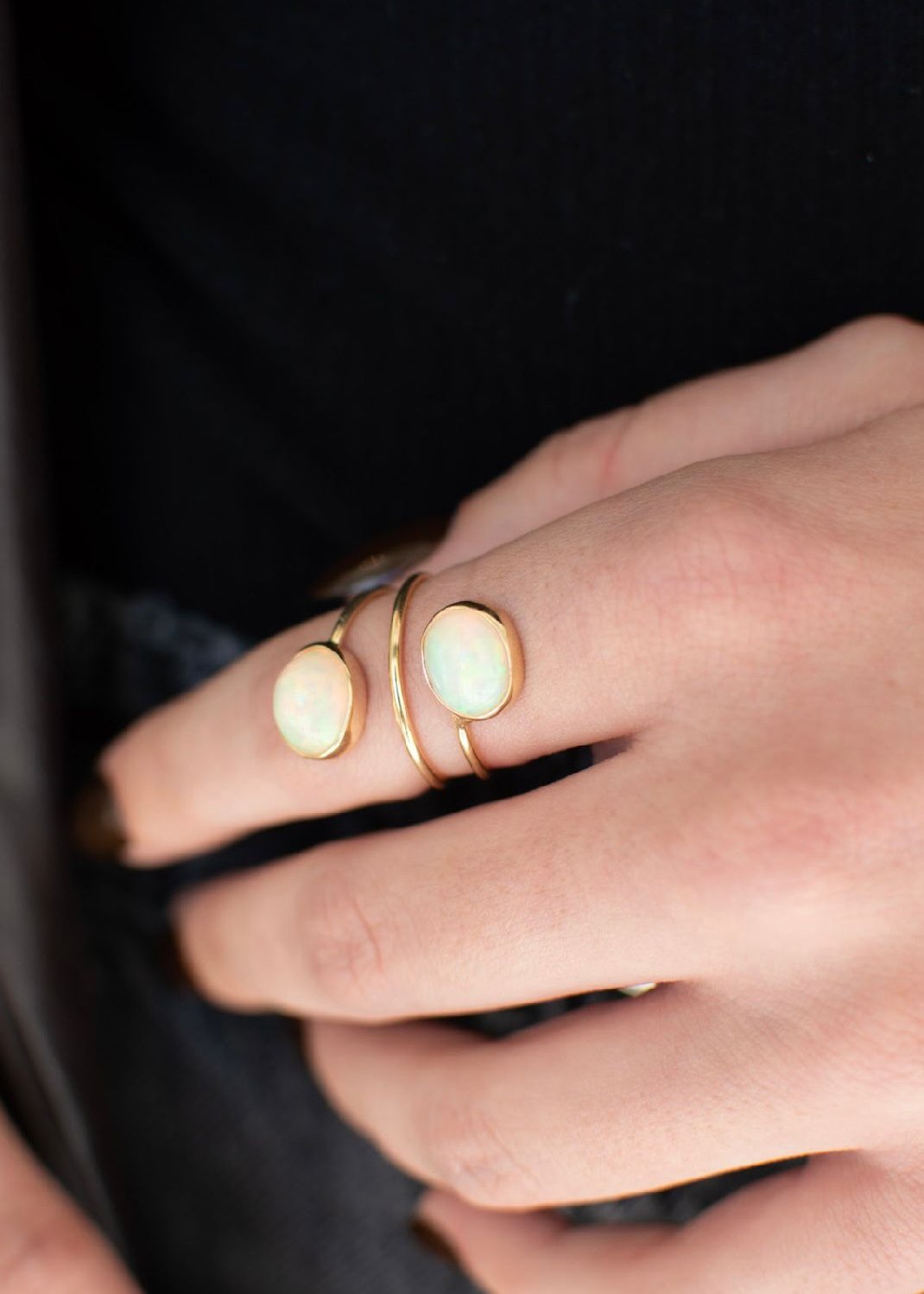 Anillo Espiral Ópalo Oro