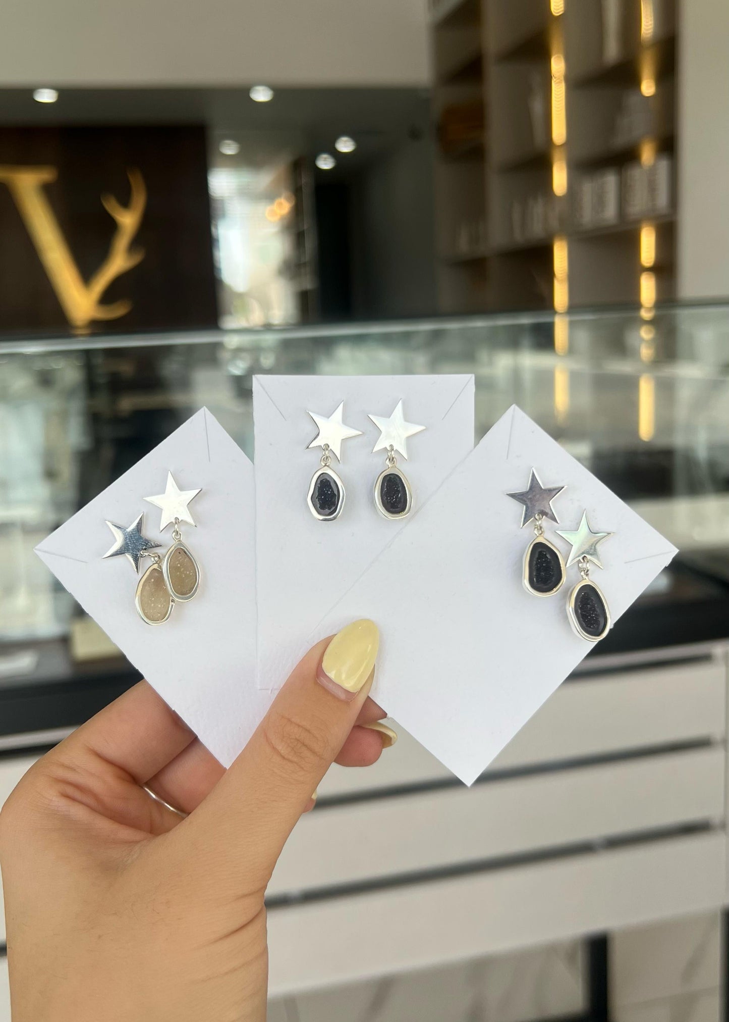 Aretes Colgantes Geoda c/Estrella