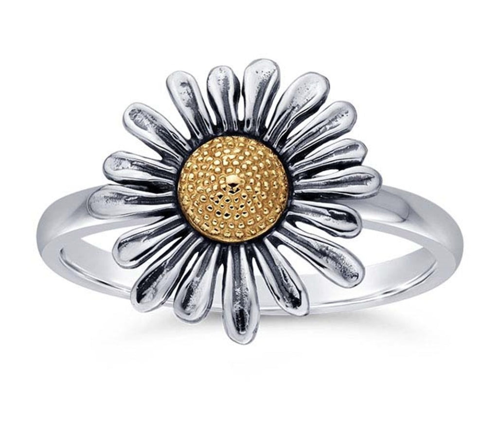 Anillo flor con bronce