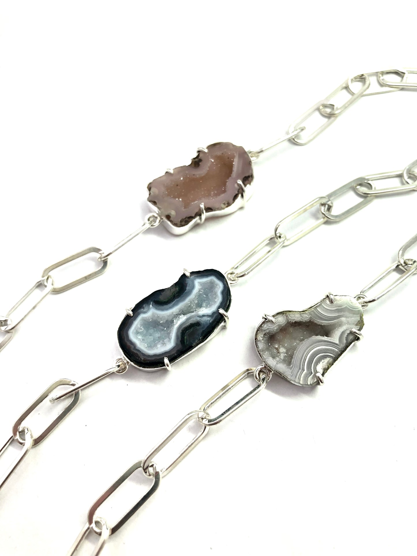 Pulsera Eslabones con Geoda